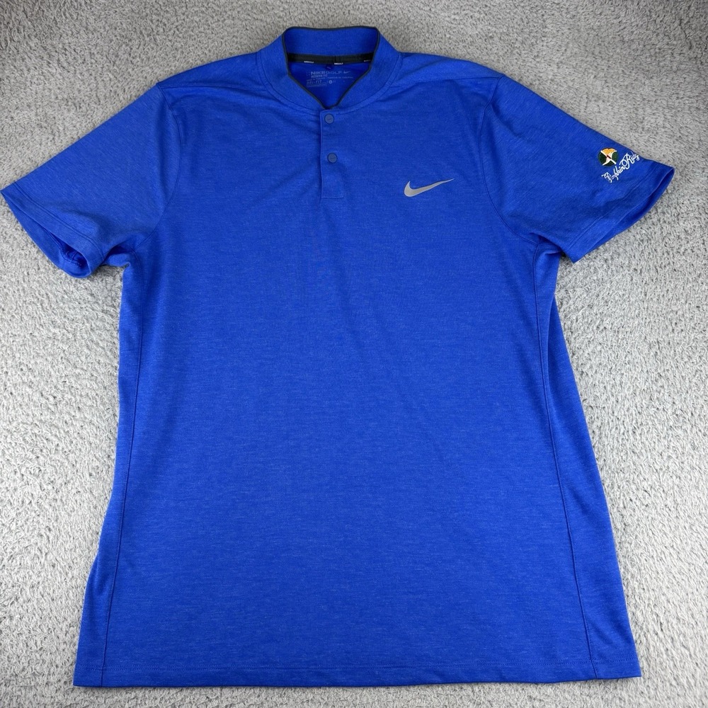 Nike Momentum Fly‎ Dri-Fit Wool Golf Polo Blue 802838-480 Men's Size Large